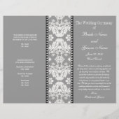 Gray White Damask Wedding Program (Voorkant)