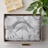 Gray White Diamond Tile Wood Ontvlechting Tissuepapier (Geschenk)