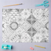 Gray White Diamond Tile Wood Ontvlechting Tissuepapier (Craft)