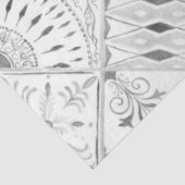 Gray White Diamond Tile Wood Ontvlechting Tissuepapier (Detail)