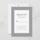 Gray White Elegant Wedding Response Enclosure RSVP Kaartje (Voorkant)