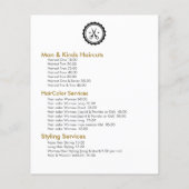 Gray White en Gold Scissors Haarstylist Logo Flyer (Achterkant)