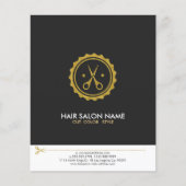 Gray White en Gold Scissors Haarstylist Logo Flyer (Voorkant)