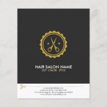 Gray White en Gold Scissors Haarstylist Logo