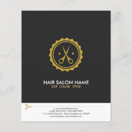 Gray White en Gold Scissors Haarstylist Logo Flyer