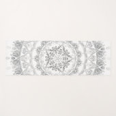 Gray White Floral Damask Mandala Yogamat (Voorkant (horizontaal))