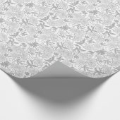Gray & White Flower Pattern Cadeaupapier (Hoek)
