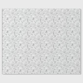 Gray & White Flower Pattern Cadeaupapier (Vlak)