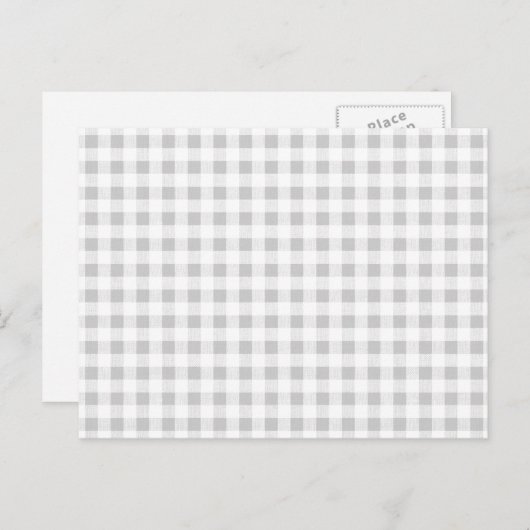 Gray White Gingham Pattern Briefkaart (Voorkant / Achterkant)