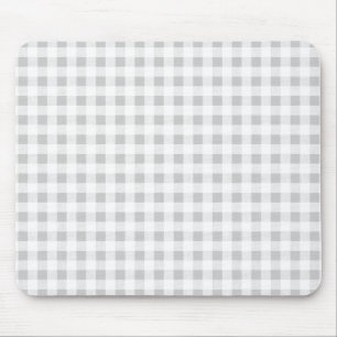 Gray White Gingham Pattern Muismat