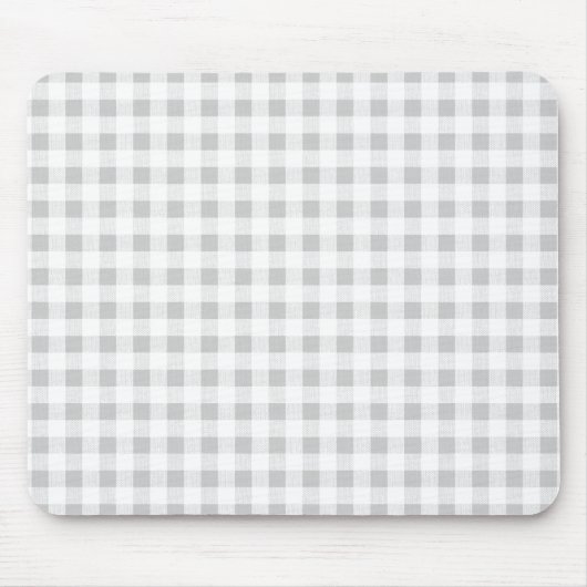Gray White Gingham Pattern Muismat (Voorkant)