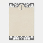 Gray White Glam Damask Kraft Monogram Initiaal Post-it® Notes (Voorkant)