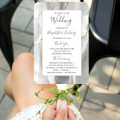Gray White Gold Agate Wedding Programme Handwaaier