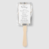 Gray White Gold Agate Wedding Programme Handwaaier (Voorkant)