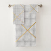 GRAY WHITE GOLD MERMAID SCALE PATROON BAD HANDDOEK (Insitu)