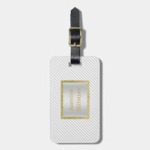 GRAY WHITE GOLD STRIPE GLITTER CUSTOE BAGAGELABEL