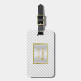 GRAY WHITE GOLD STRIPE GLITTER CUSTOE BAGAGELABEL