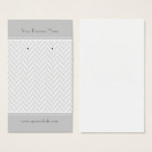 Gray White Herringbone Earring Cards Visitekaartjes (Voorkant /achterkant)