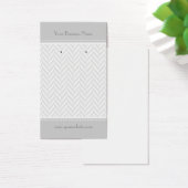 Gray White Herringbone Earring Cards Visitekaartjes (Bureau)