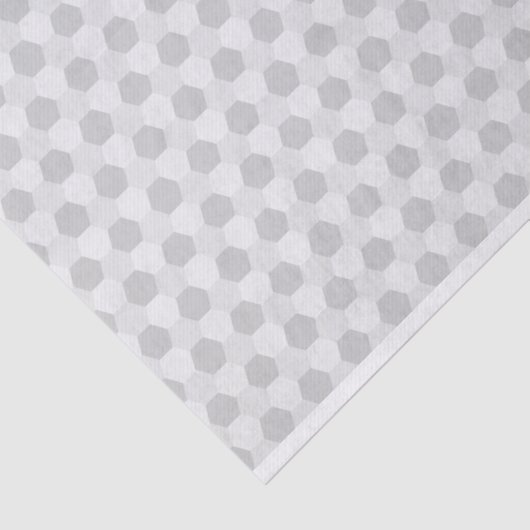 Gray & White Hexagon Patroon Tissuepapier (Detail)