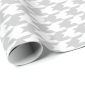 Gray & White Houndstooth Pattern Cadeaupapier (Rol Hoek)