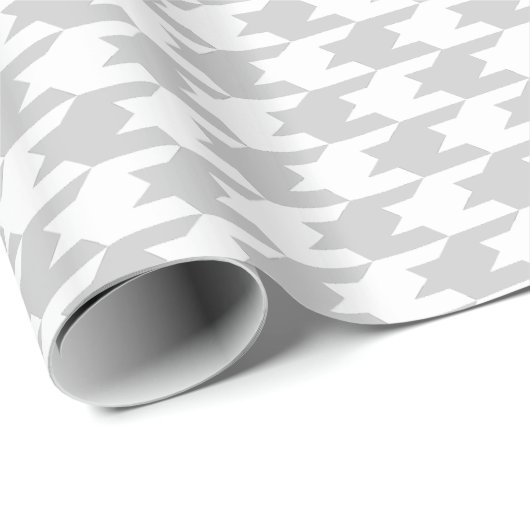 Gray & White Houndstooth Pattern Cadeaupapier (Rol Hoek)