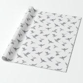Gray White Hummingbird gevlekt Cadeaupapier (Uitgerold)