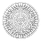 Gray White Mandala Modern Keramische Knop (Voorkant)