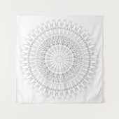 Gray White Mandala Wall Tapestry Wandkleed (Voorkant (horizontaal))