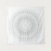 Gray White Mandala Wall Tapestry Wandkleed (Voorkant)