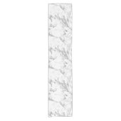Gray White Marble Stone Pattern Table Runner Korte Tafelloper (Voorkant)