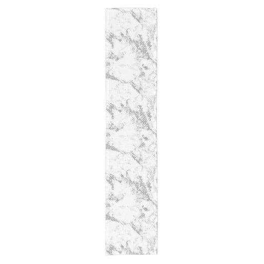 Gray White Marble Stone Pattern Table Runner Korte Tafelloper (Voorkant)