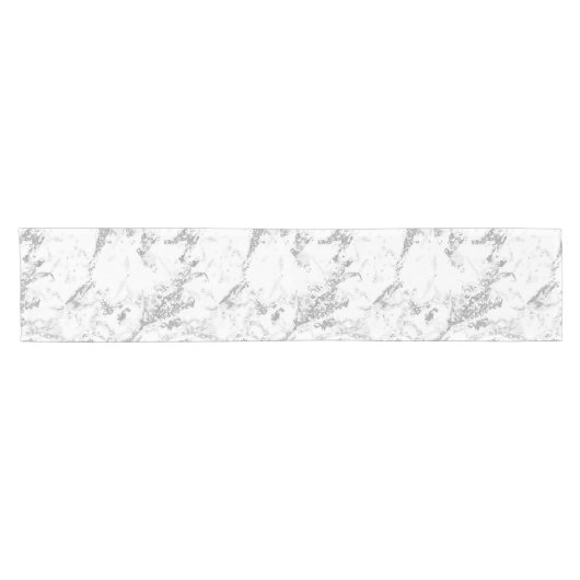 Gray White Marble Stone Pattern Table Runner Korte Tafelloper (Horizontaal)