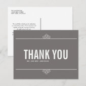 Gray White Modern Typografie Dank je Briefkaart (Voorkant / Achterkant)