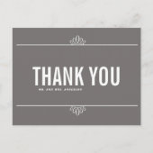 Gray White Modern Typografie Dank je Briefkaart (Voorkant)