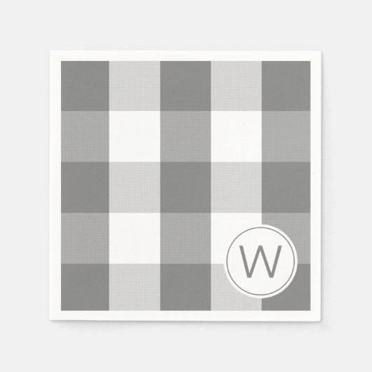 Gray White MONOGRAM buffalo check Servet (Voorkant)