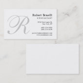 Gray White Monogram Consultant Visitekaartje (Voorkant / Achterkant)