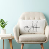 Gray White Monogram Family Pas getrouwd Keepomwill Kussen