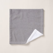 Gray White Monogram Faux Linen Gray Bad Handdoek (Wasdoekje)