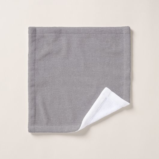 Gray White Monogram Faux Linen Gray Bad Handdoek (Wasdoekje)