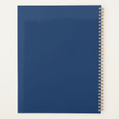 Gray White Monogram Navy Blue Planner (Achterkant)