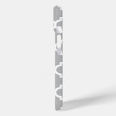 Gray White Moroccan #5 Brt Aqua 3 Initiaal monogra Case-Mate iPhone Case (Achterkant / Links)