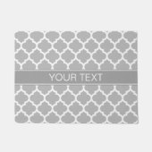 Gray White Moroccan #5 Dark Grey Name Monogram Deurmat (Voorkant)