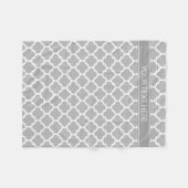 Gray White Moroccan #5 Dark Grey Name Monogram Fleece Deken (Voorkant (Horizontaal))