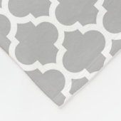 Gray White Moroccan #5 Dark Grey Name Monogram Fleece Deken (Hoek)