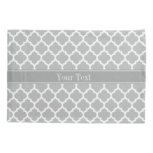 Gray White Moroccan #5 Dark Grey Name Monogram Kussensloop (Achterkant)
