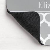 Gray White Moroccan #5 Dark Grey Name Monogram Muismat (Hoek)