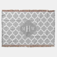 Gray White Moroccan #5 Grey 3 Initiaal Monogram