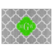 Gray White Moroccan #5 Limoen Grn 3 Initiaal monog Snijplank (Voorkant)