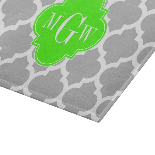 Gray White Moroccan #5 Limoen Grn 3 Initiaal monog Snijplank (Hoek)